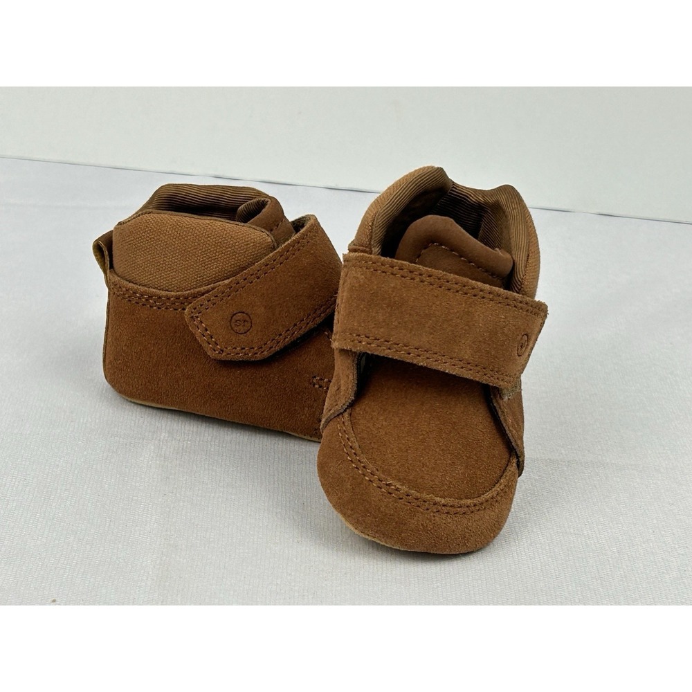 Stride Rite Baby Shoes Size 3M Brown Suede Leather Soft Sole Crib